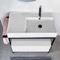 Console Sink Vanity With Ceramic Sink and Glossy White Drawer, 35